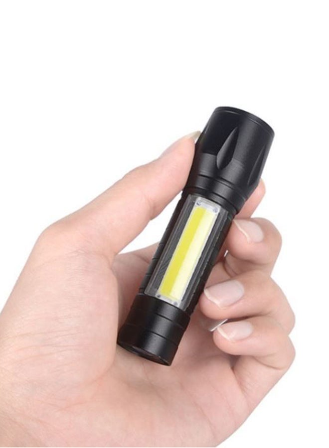 Generic - Mini 3 Mode XPE COB Rechargeable Pocket Clip LED Flashlight Torch With Box Black 10.1cm - Image 1