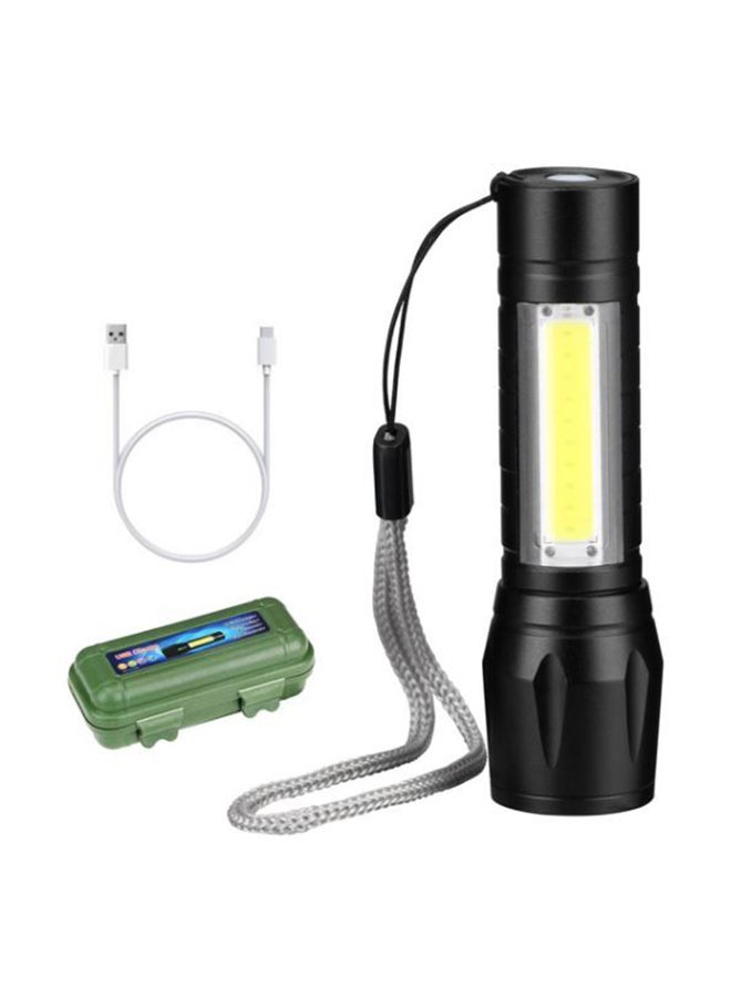 Generic Mini 3 Mode XPE COB Rechargeable LED Flashlight Torch With Box Black 10.1cm  - Image 1
