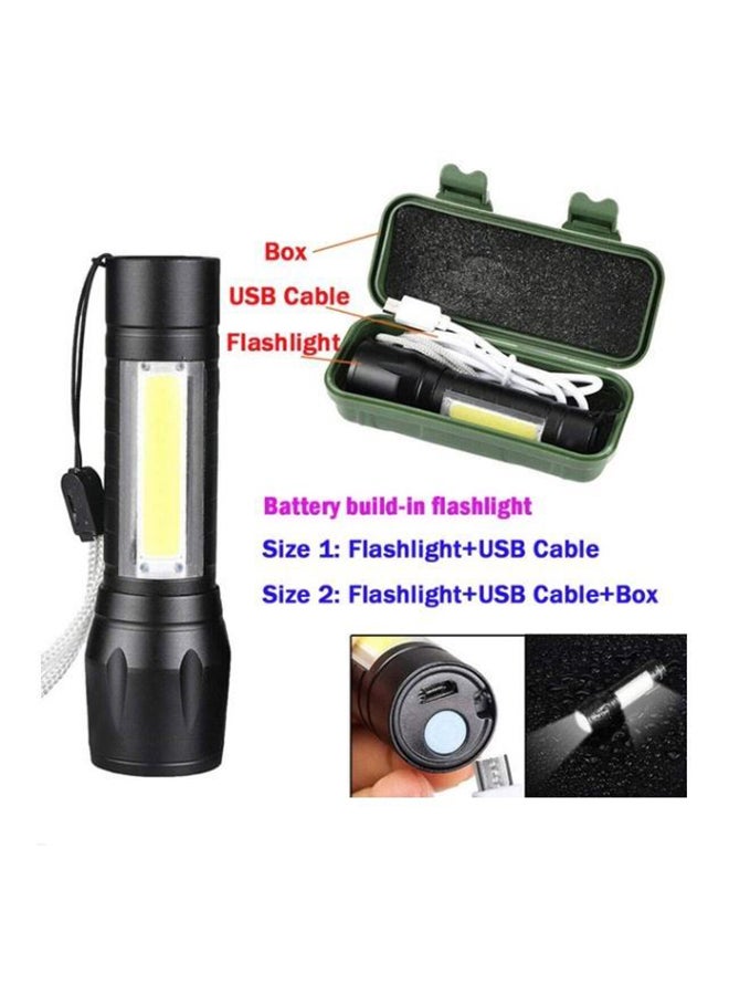 Generic Mini 3 Mode XPE COB Rechargeable LED Flashlight Torch With Box Black 10.1cm  - Image 3