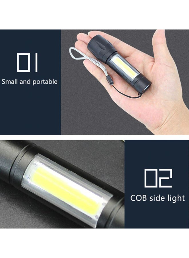 Generic Mini 3 Mode XPE COB Rechargeable LED Flashlight Torch With Box Black 10.1cm  - Image 4