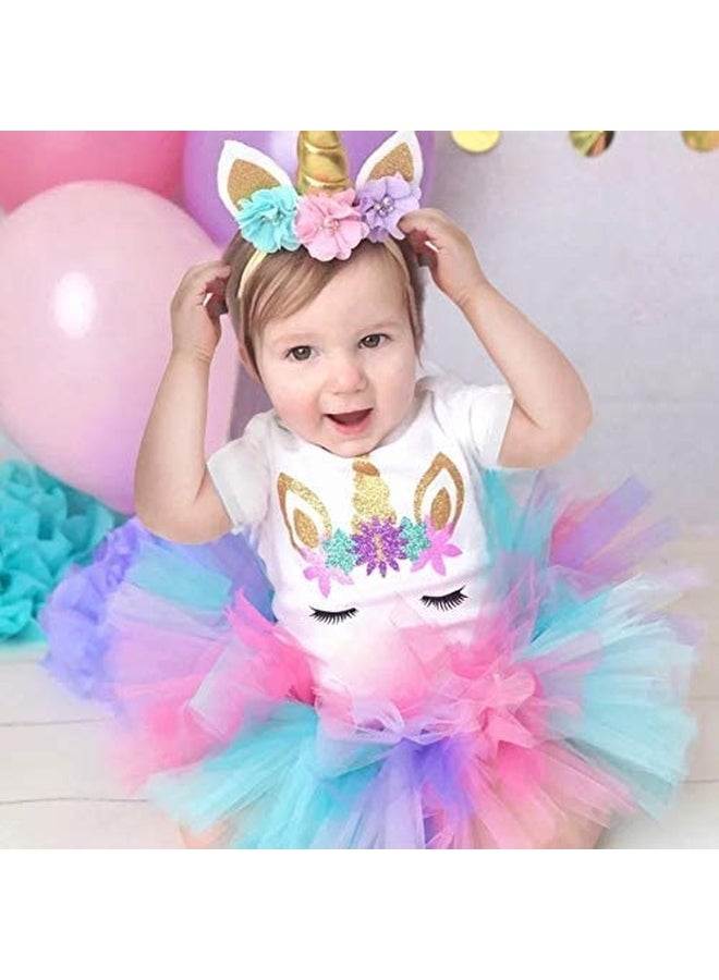 فستان أطفال لحفل عيد الميلاد الأول متعدد الألوان - Image 5
