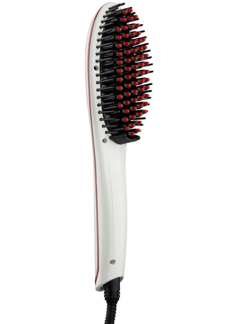 Rush Brush - Electric Hair Straightening Brush White - Image 1