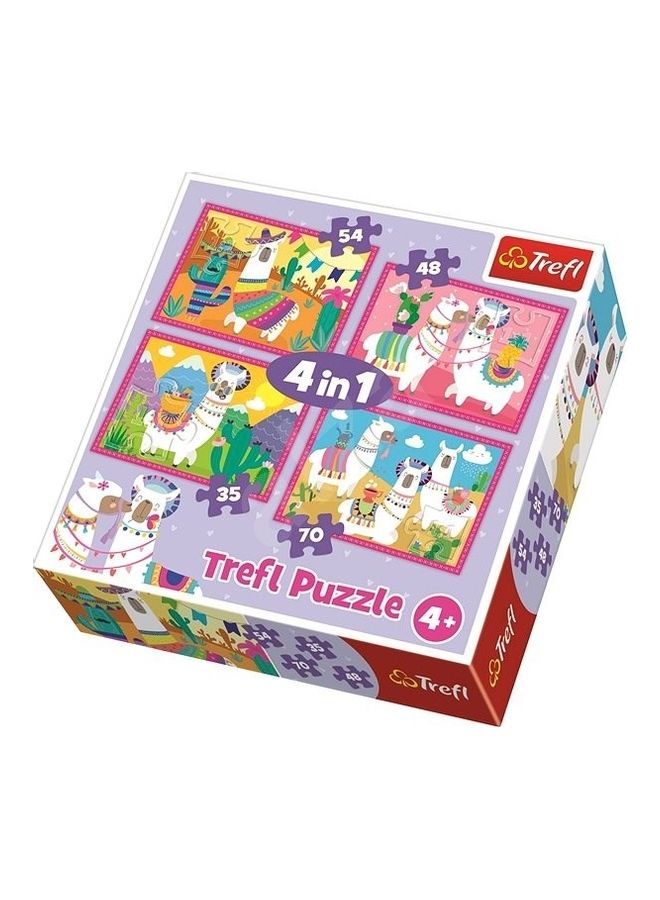 207-Piece 4 In 1 Merry Lamas Jigsaw Puzzle