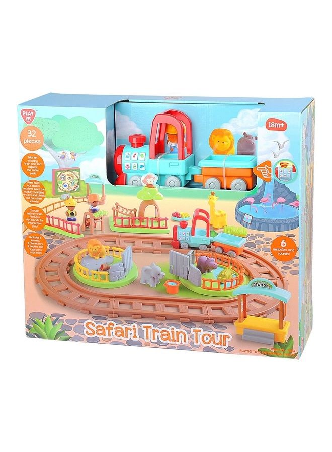 بلاي جو مجموعة لعبة قطار سفاري للرحلات، من 32 قطعة - Image 1