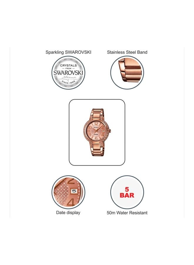 كاسيو ساعة يد بعقارب شين طراز She-4804PG-9AUER للنساء - Image 5