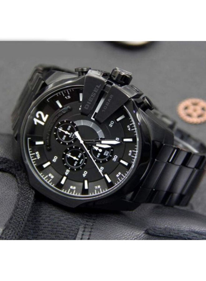 DIESEL Men's Mega Chief Round Shape Stainless Steel Chronograph Wrist Watch 59 mm - Black - DZ4283  - Image 4