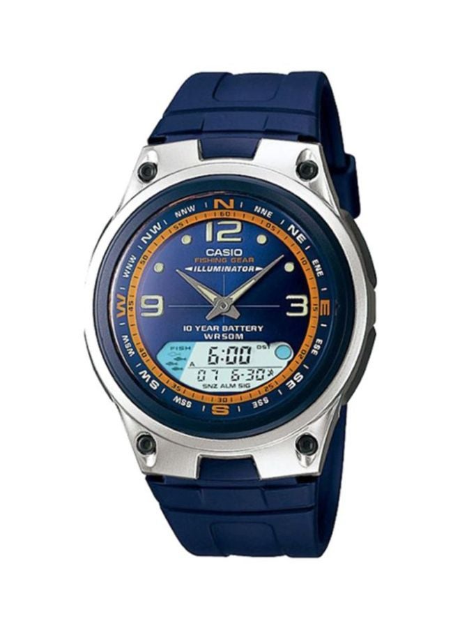 CASIO Men's Water Resistant Analog & Digital Watch Aw-82-2Av - 47 mm - Blue - Image 1