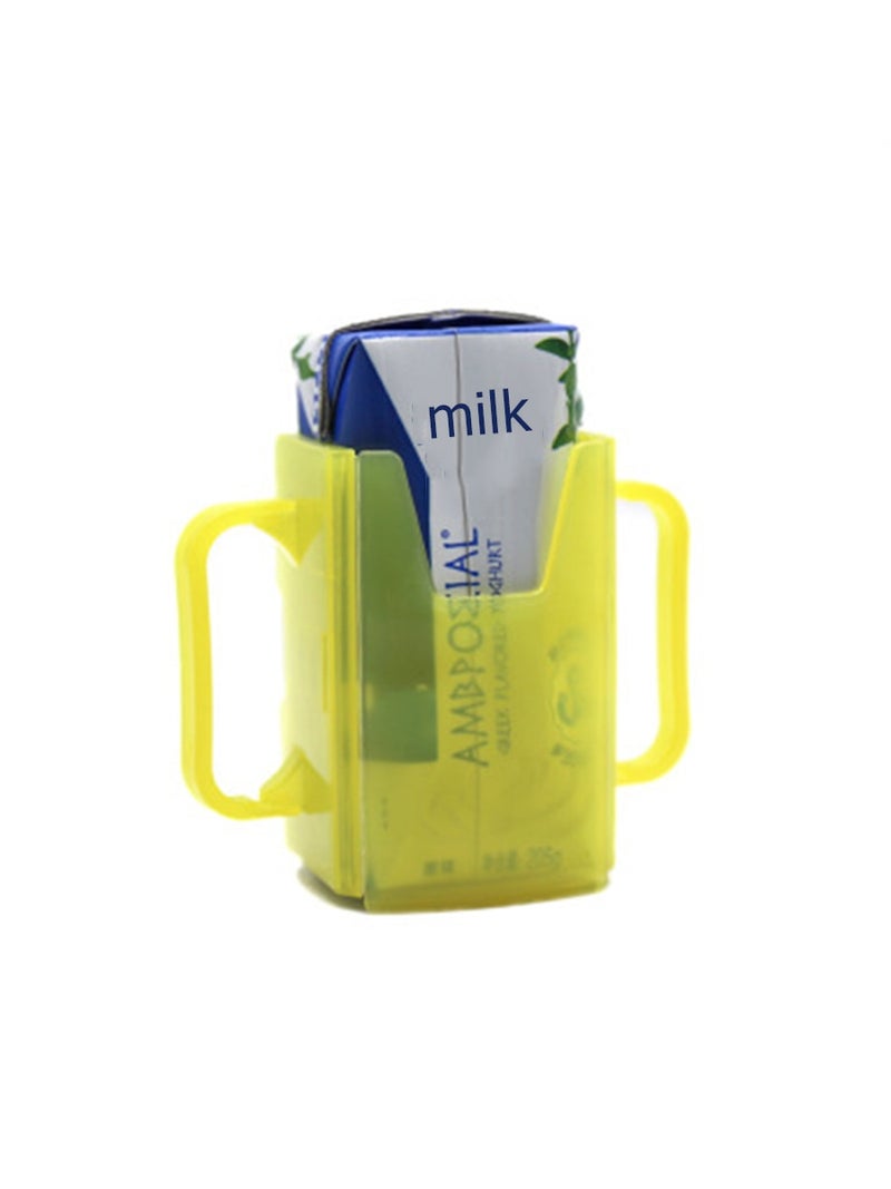 1-Piece Adjustable Double Handle Practical Baby's Juice Milk Box Holder - Image 1