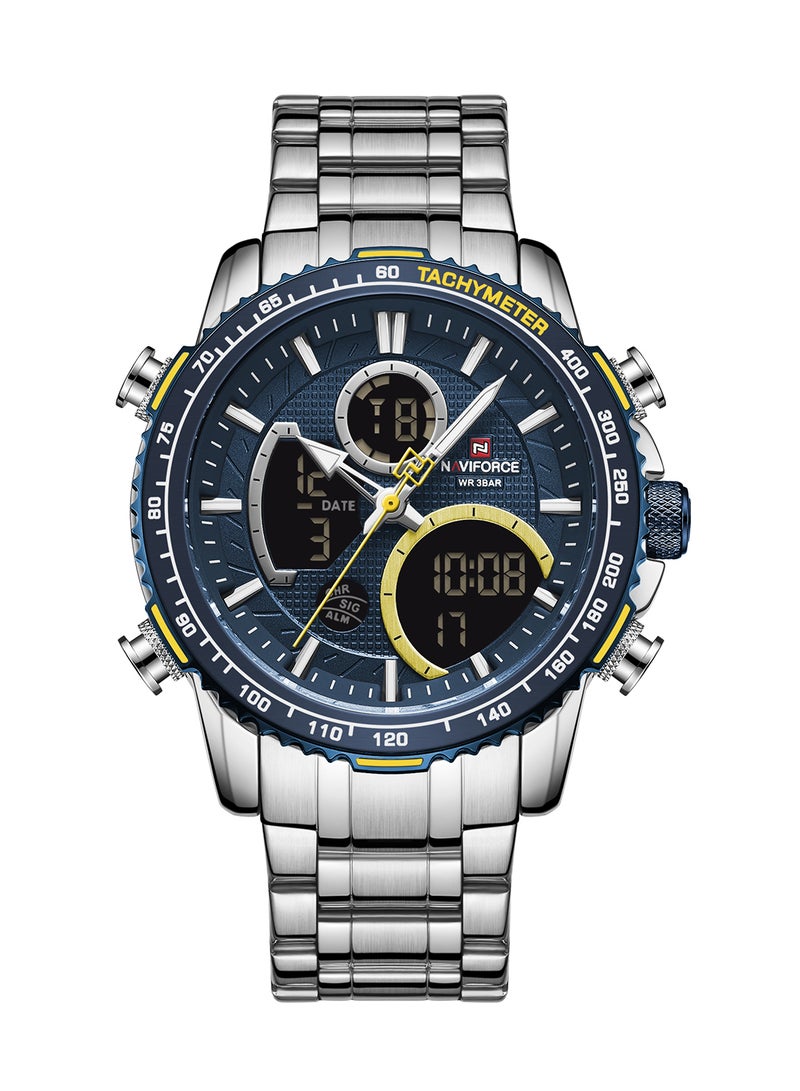 NAVIFORCE - Men's Stainless Steel Analog+Digital Wrist Watch NF9182 S/BE - Image 1