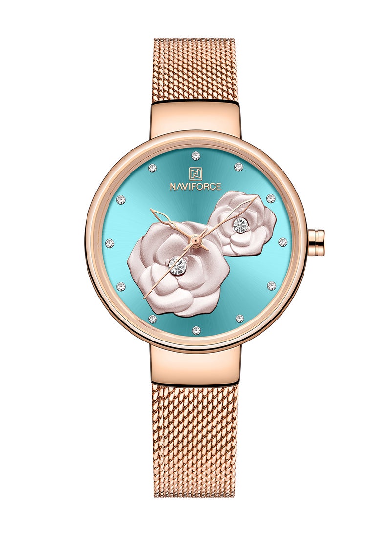 NAVIFORCE Women's Stainless Steel Analog Wrist Watch NF5013 RG/BE/RG  - Image 1