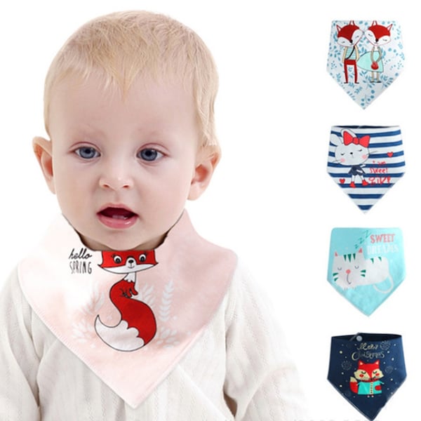 5-Piece Cartoon Pattern Baby Bibs Set - Image 5