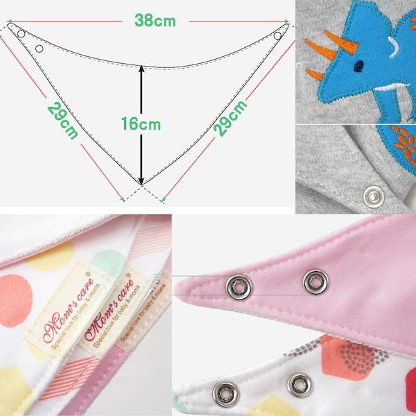 4-Piece Cotton Baby Bandana Drool Bibs - Image 5