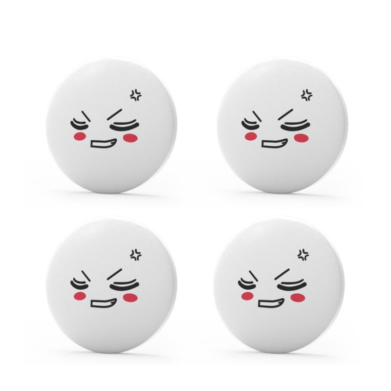 4-Piece Wall Cute Face Design Soft Stickers  Anti-Collision Pads Set - Image 1