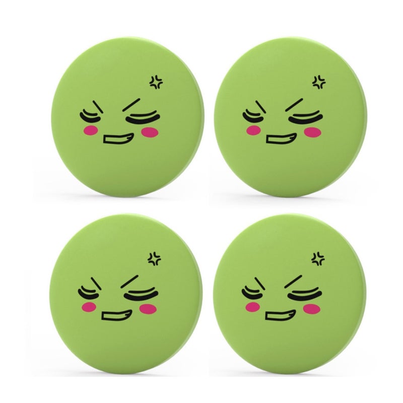 4-Piece Wall Cute Face Design Soft Stickers  Anti-Collision Pads Set - Image 1