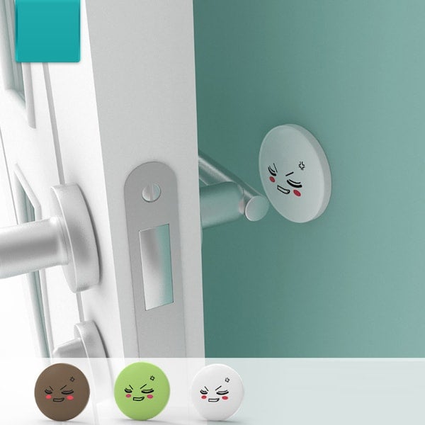 4-Piece Wall Cute Face Design Soft Stickers  Anti-Collision Pads Set - Image 2