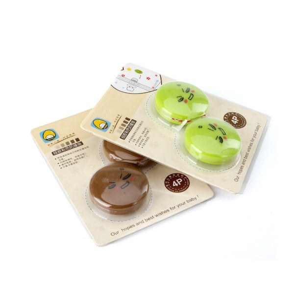 4-Piece Wall Cute Face Design Soft Stickers  Anti-Collision Pads Set - Image 3