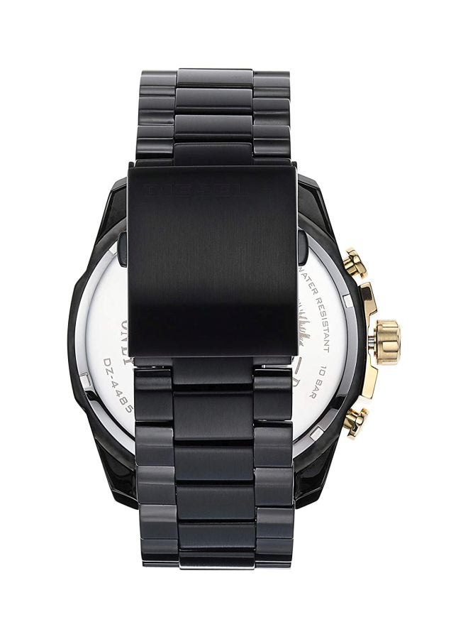 ديزل ساعة يد ميجا شيف كرونوغراف دائرية الشكل بسوار من الستانلس ستيل مقاس 51 مم - لون أسود - طراز DZ4485 للرجال - Image 2