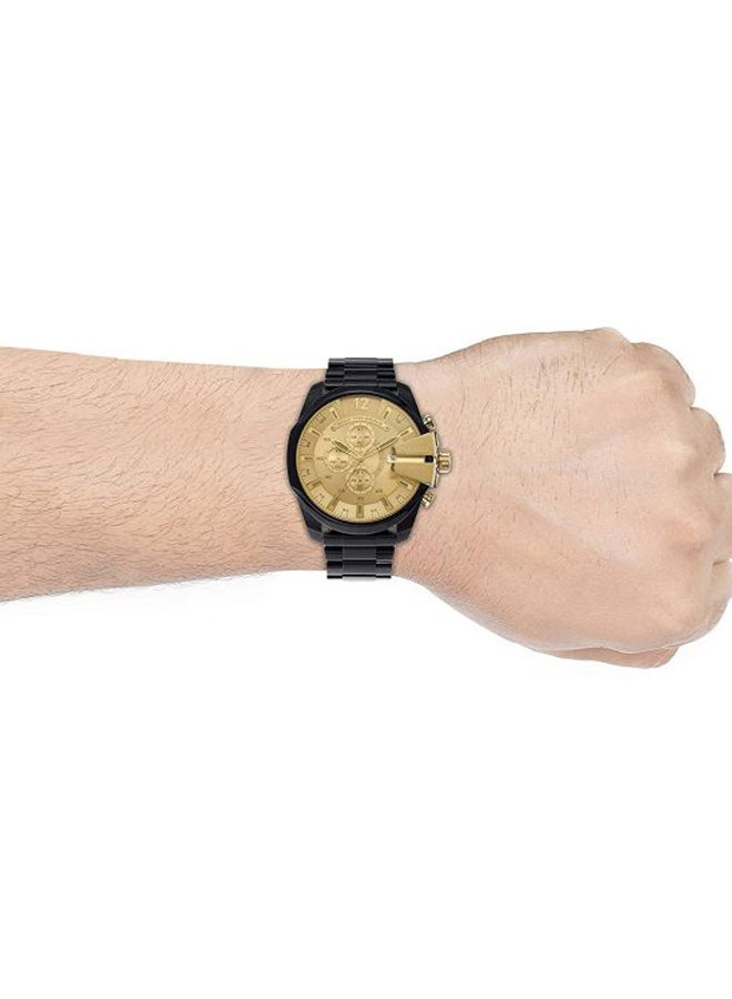 ديزل ساعة يد ميجا شيف كرونوغراف دائرية الشكل بسوار من الستانلس ستيل مقاس 51 مم - لون أسود - طراز DZ4485 للرجال - Image 5