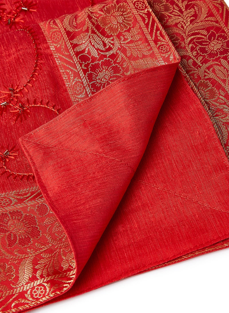 Ikras Table Cloth Set Red - Image 2