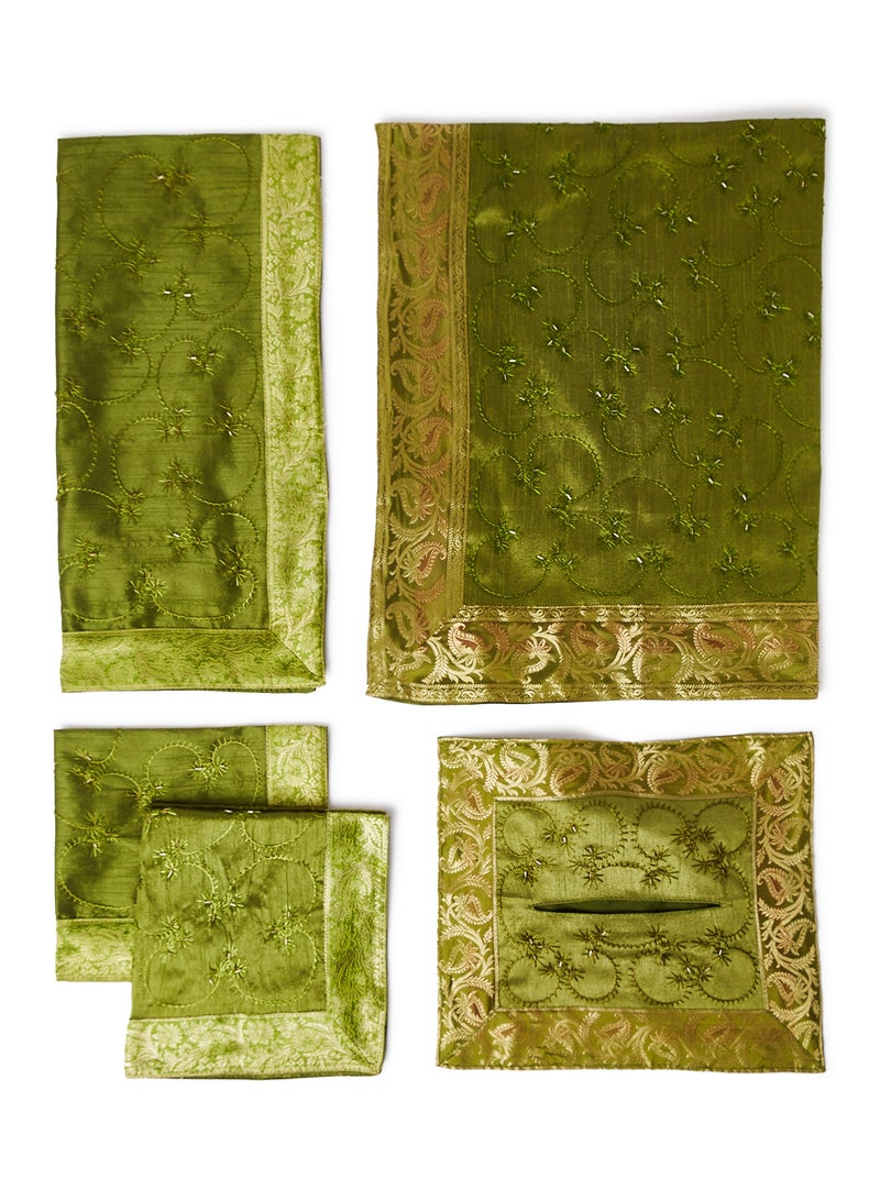 إيكراس طقم غطاء طاولة أخضر  - Image 1