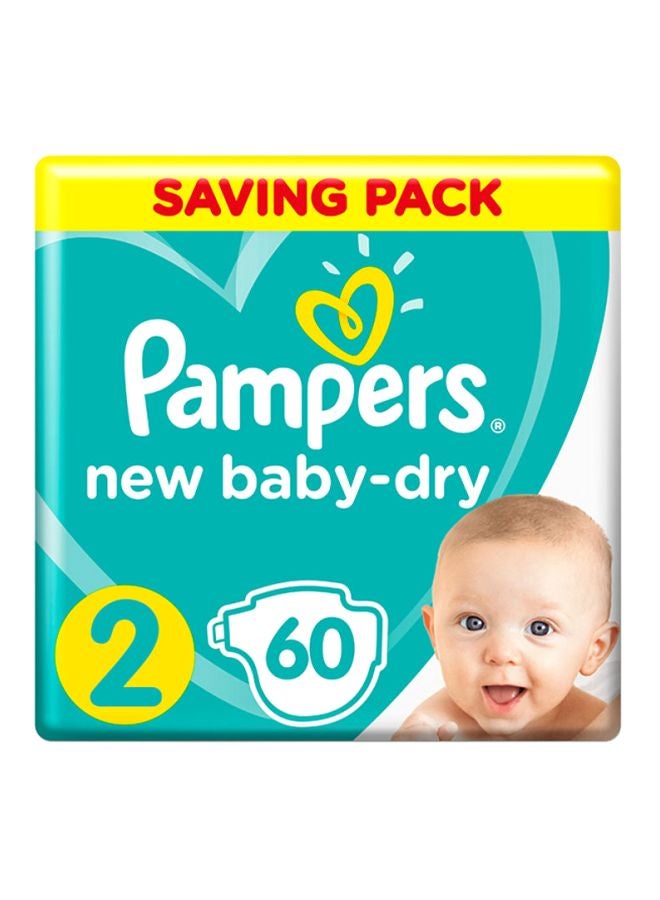 Pampers - Baby Dry Diapers  Size 2, Mini, 3-8 Kg (60 Diapers) - Image 1