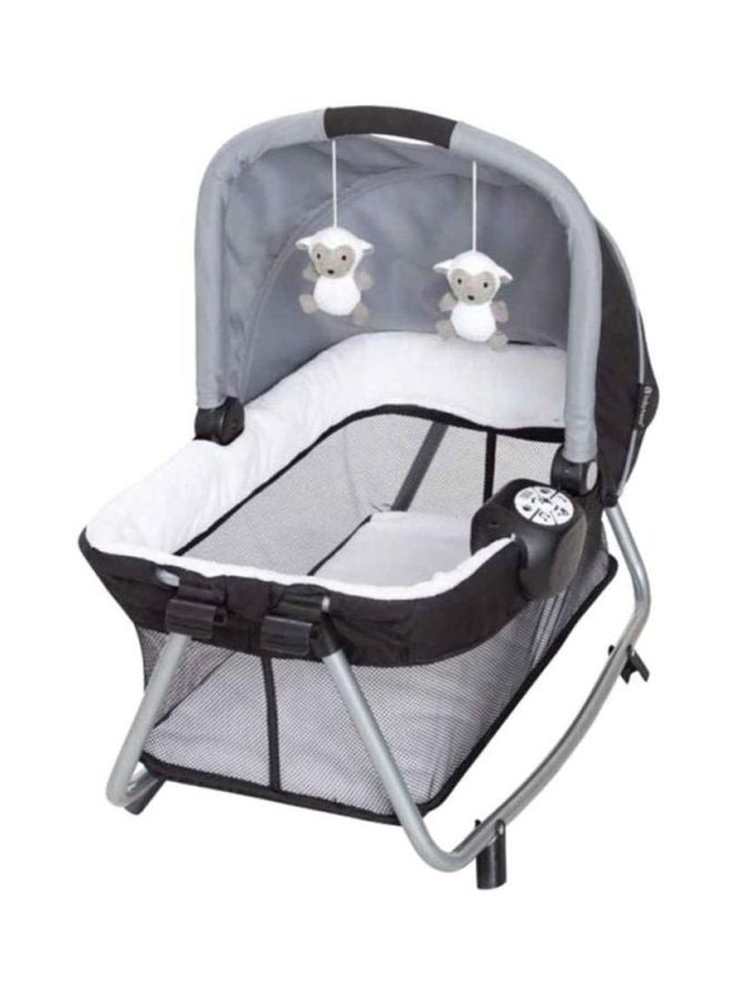 babytrend - 2-In-1 Removable Musical Vibration Rocker Bassinet Nursery Center For Twins With Canopy And Carry Handles - Image 1