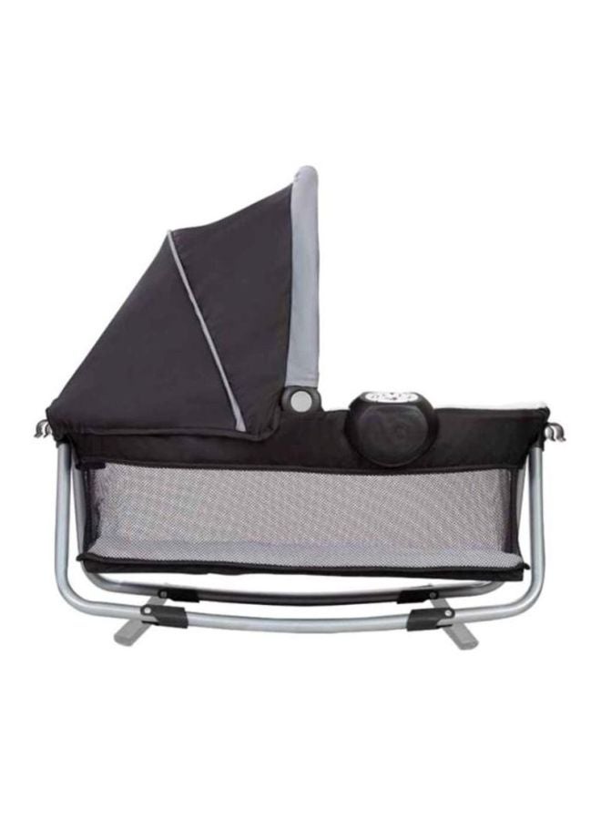 babytrend - 2-In-1 Removable Musical Vibration Rocker Bassinet Nursery Center For Twins With Canopy And Carry Handles - Image 1