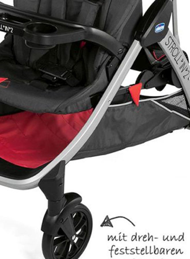 Chicco - Stroll'in'2 Twin Stroller - Lava, 6-9 months - Image 1