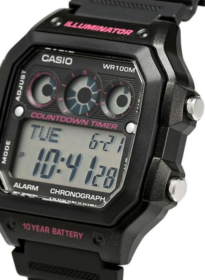 كاسيو ساعة يد رقمية بسوار من الراتنج طراز 1300WH-1A2VDF men - Image 3