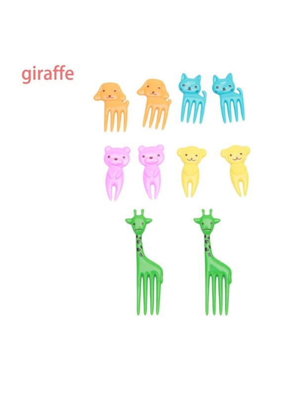 LO.BABY.VE 10-Piece Mini Cartoon Animal Fruit Forks Set  - Image 5