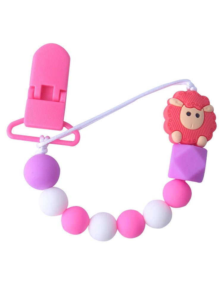 1-Piece Cartoon Sheep Designed Anti-Lost Pacifier Strap - Image 1