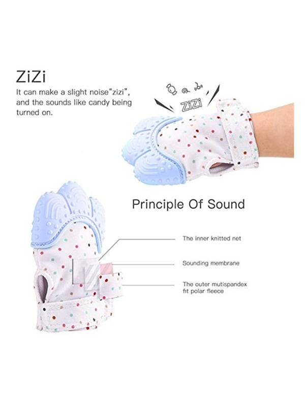 Generic - 1-Piece Baby's Glove Silicone Teether Sensory Crinkle Chew Toy Mitt 3M-18M Babies - Image 1