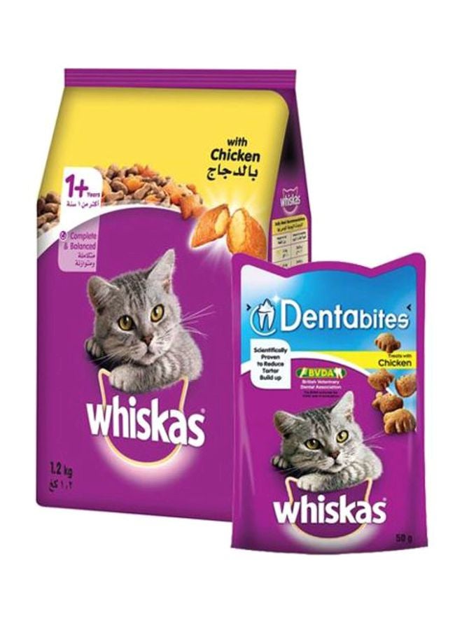 Whiskas Dentabites Cat Treats With Chicken Brown 1.2kg  - Image 1