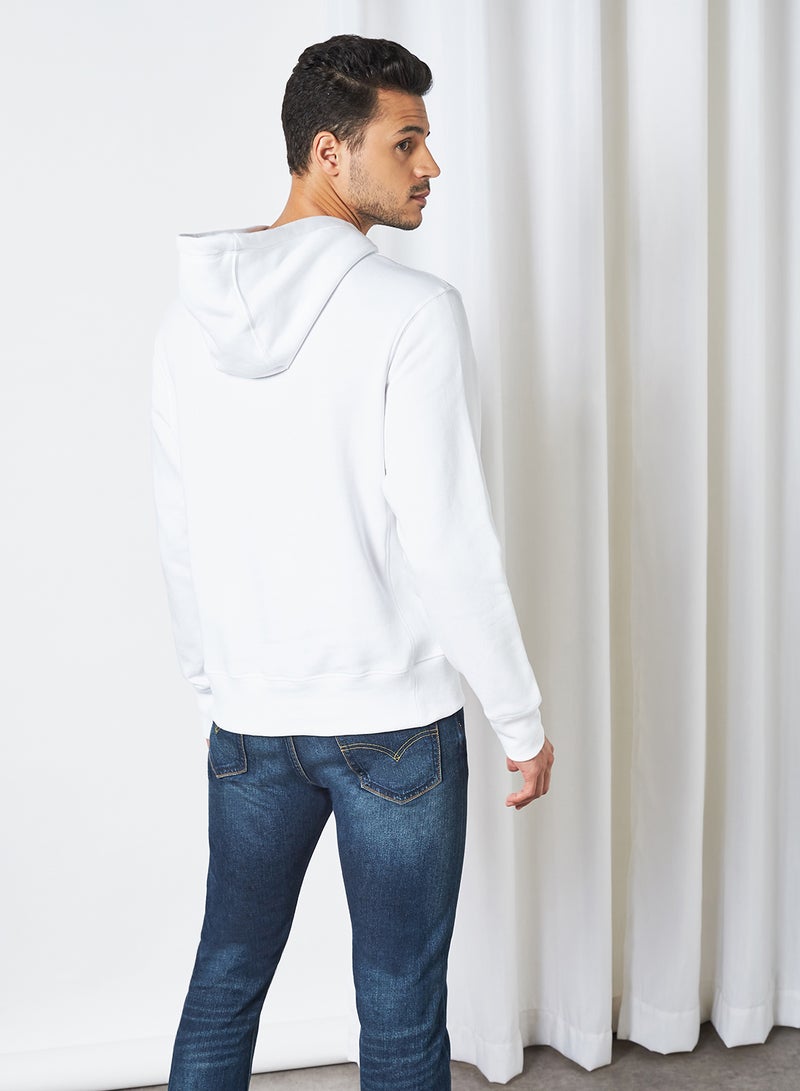 TOMMY HILFIGER Icon Badge Hoodie White - Image 2