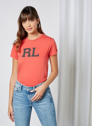 RL Printed Jersey T-Shirt Evening Post Red