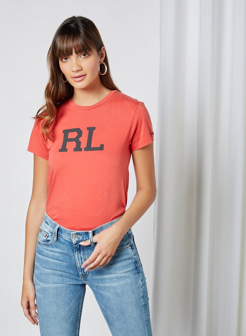 POLO RALPH LAUREN - RL Printed Jersey T-Shirt Evening Post Red - Image 1