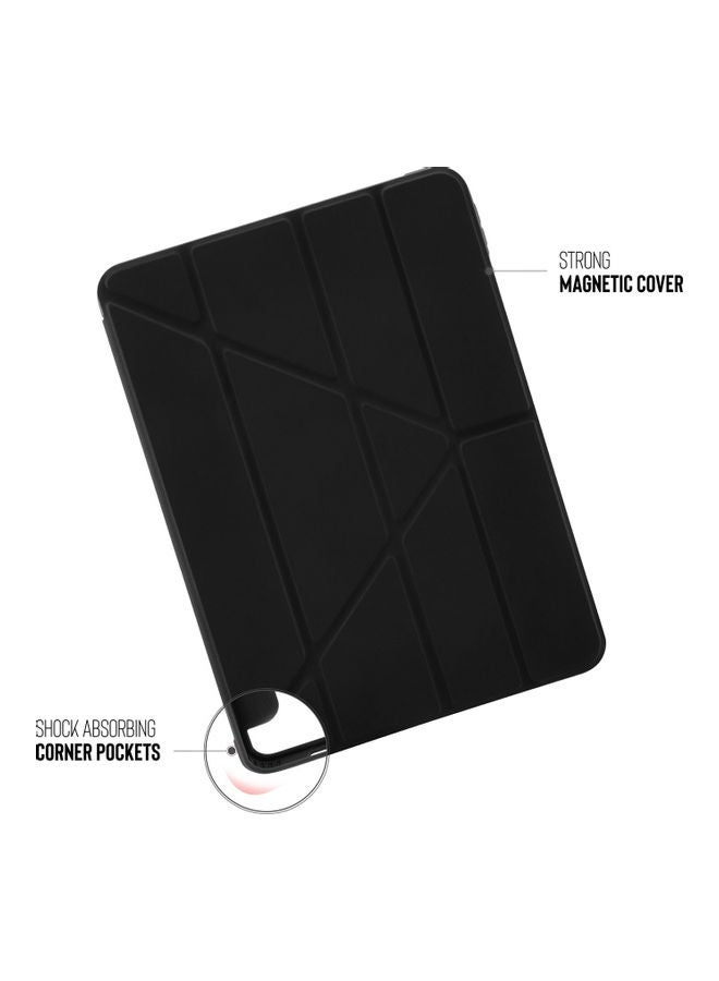 Pipetto - Origami Case Cover for iPad Air 5 10.9 inch 5th / 4th Generation (2022 / 2020) Apple Pencil 2 Sync Charge Compatible Black - Image 1