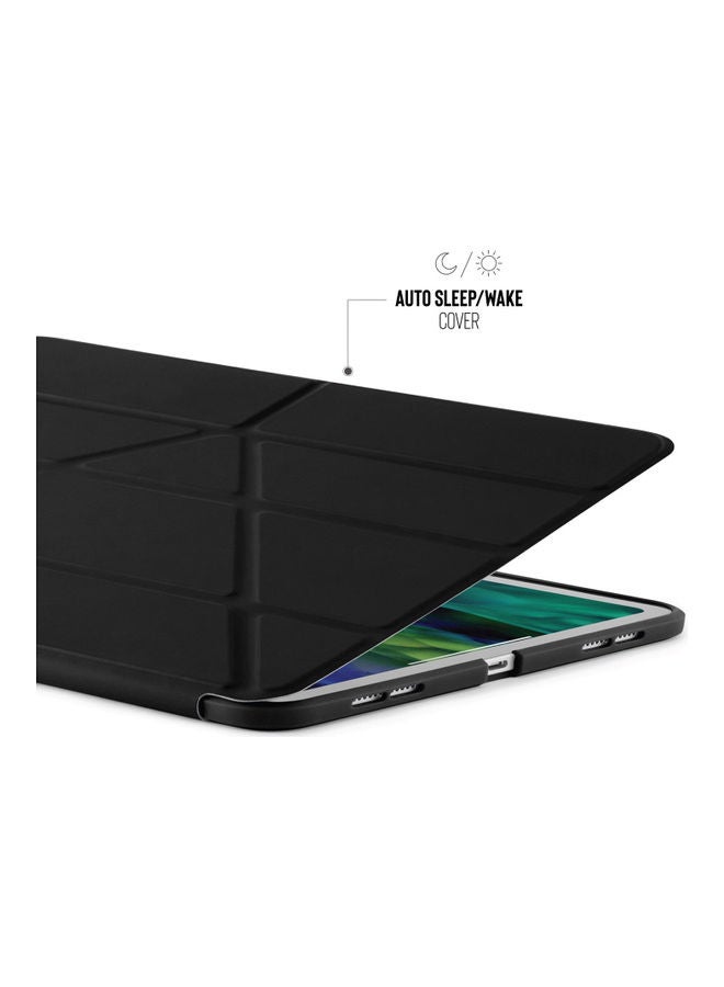 Pipetto - Origami Case Cover for iPad Air 5 10.9 inch 5th / 4th Generation (2022 / 2020) Apple Pencil 2 Sync Charge Compatible Black - Image 1