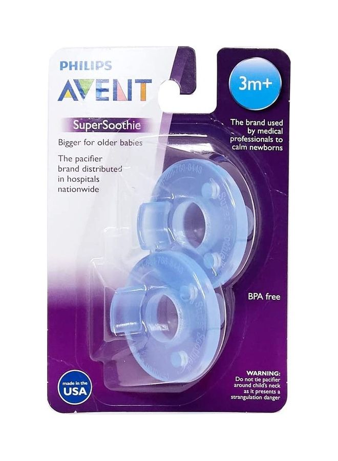 Philips Avent Super Soothie Pacifier, 3+ M, Pack of 2 - Blue - Image 2