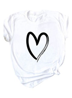 Cute Love Heart T-Shirt Top White