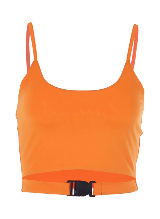 Slim Fit Sleeveless Cropped Vest Orange