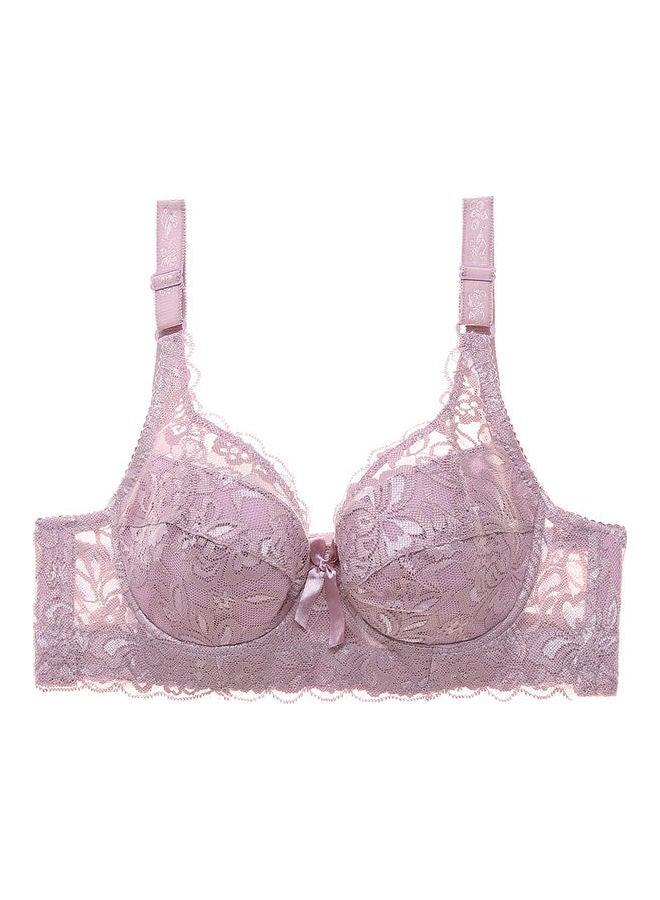 Floral Lace Bra Light Purple B 