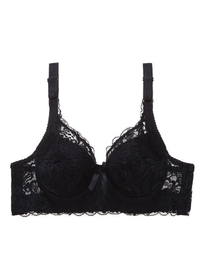 Floral Lace Bra White  - Image 5