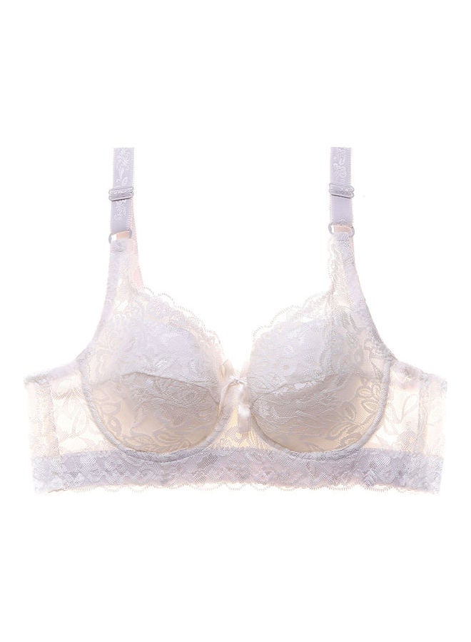Floral Lace Bra White  - Image 1