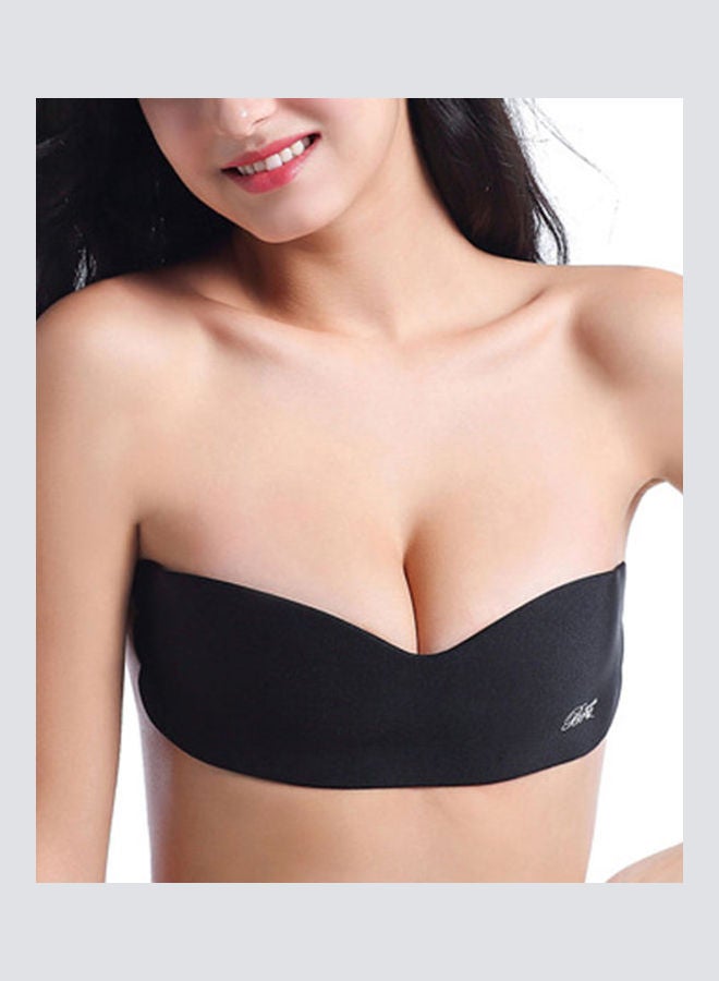 Generic - Women Push Up Backless Strapless Adhesive Nipple Cover Silicone Invisible Bra Apricot - Image 1