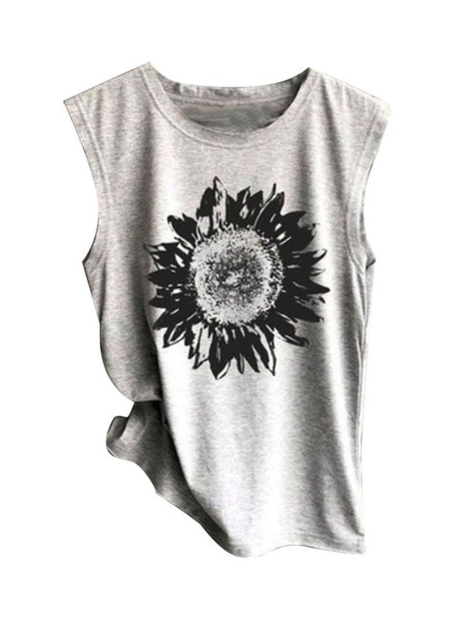 Casual Summer Sleeveless Vest Tank Top Grey - Image 1