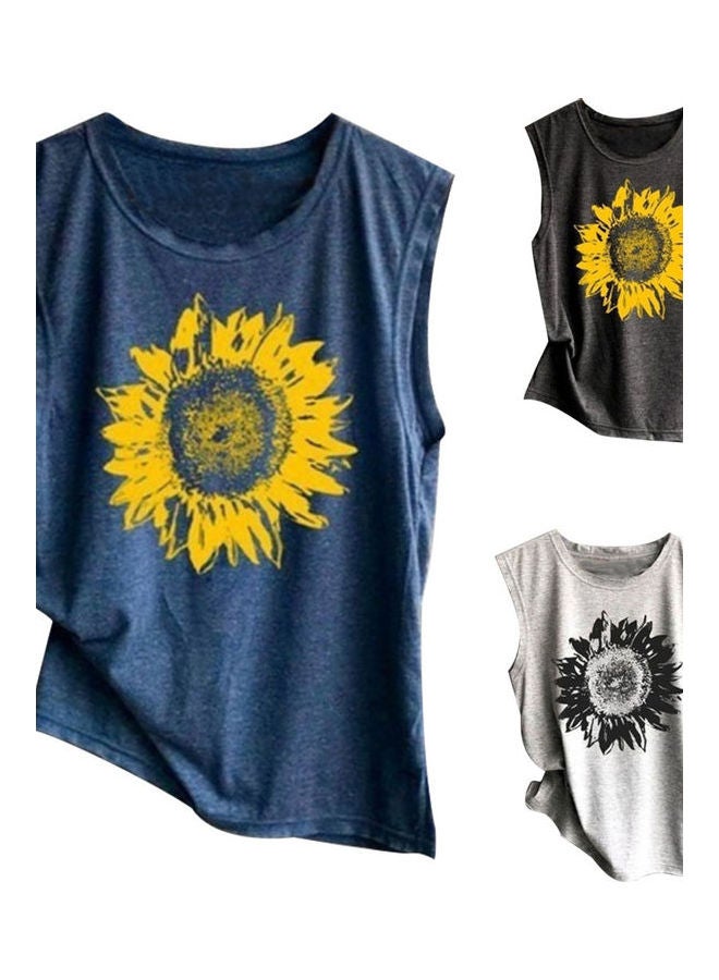 Casual Summer Sleeveless Vest Tank Top Grey - Image 2