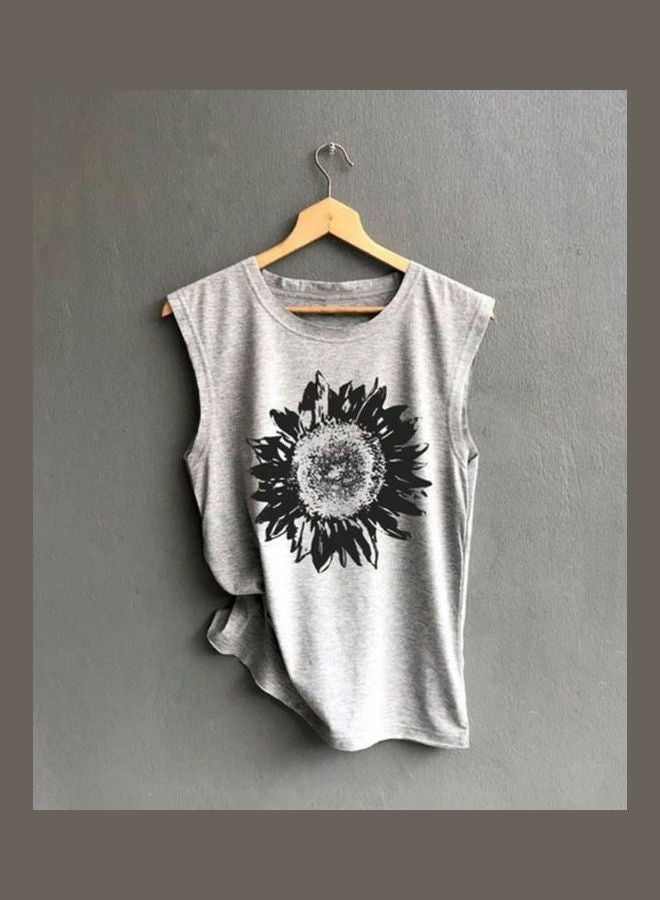 Casual Summer Sleeveless Vest Tank Top Grey - Image 4