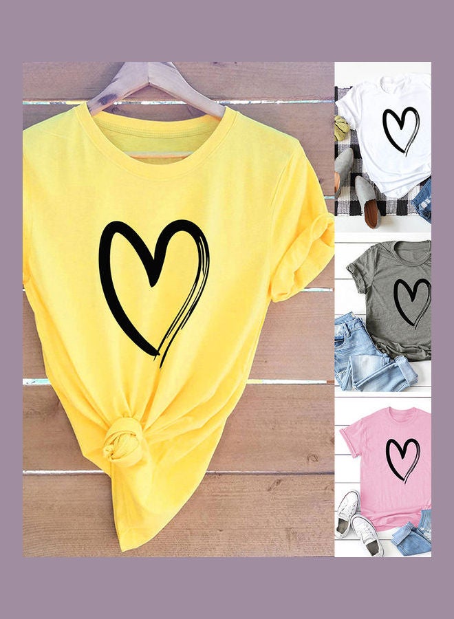 Generic - Cute Love Heart T-Shirt Top Pink - Image 1
