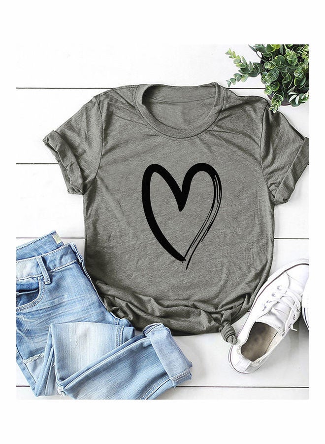 Generic - Cute Love Heart T-Shirt Top Pink - Image 1